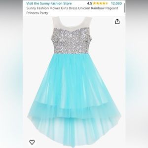 Girls size 12 sequin blue dress